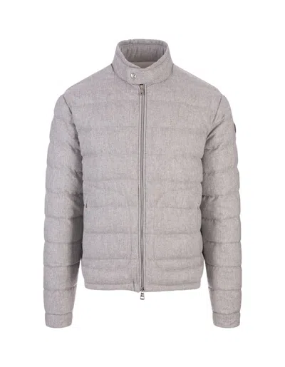 Shop Moncler Grey Acorus Down Jacket