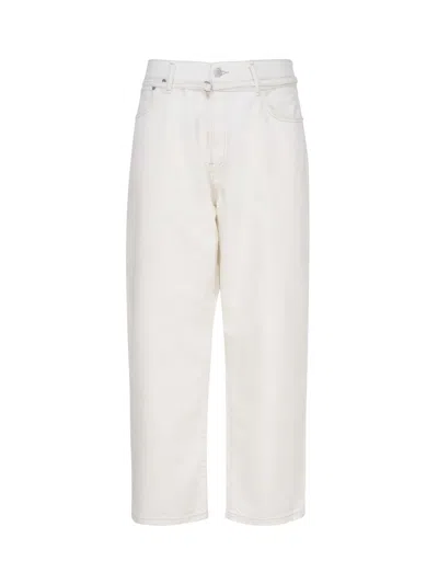 Shop Acne Studios Jeans In Cotton In Off White