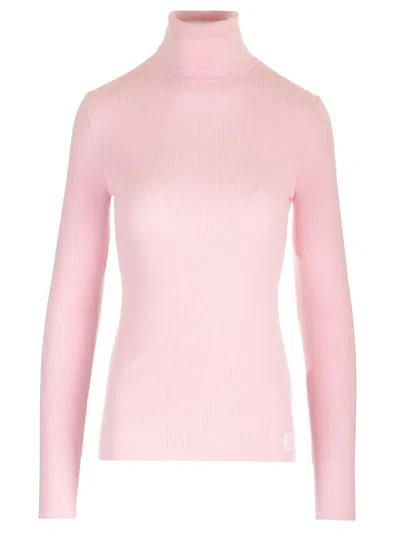 Shop Burberry Pink Turtleneck Sweater In Rose
