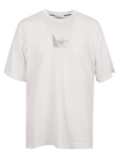 Shop Stone Island Round Neck Chest Logo T-shirt In V0001 White