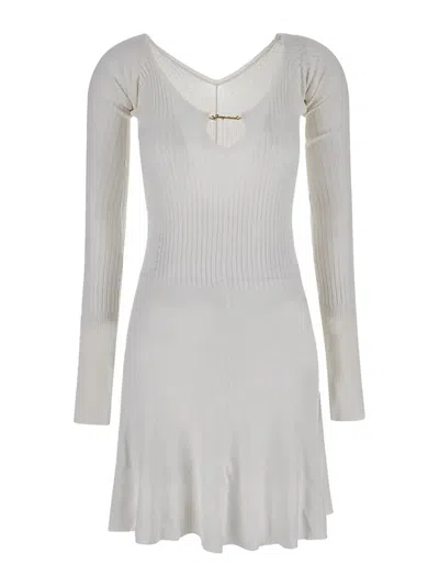 Shop Jacquemus La Mini Robe Pralu In White