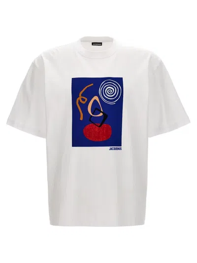 Shop Jacquemus Graphic Printed Crewneck T-shirt In White