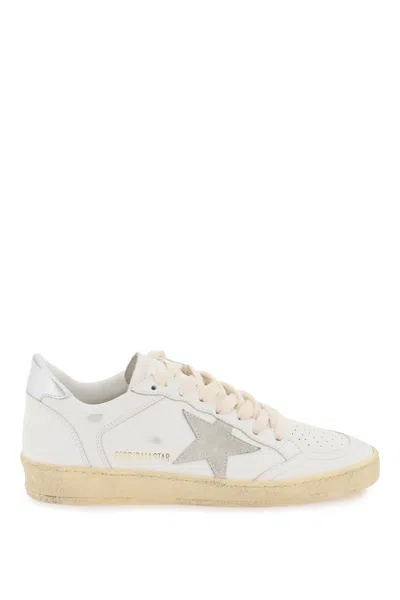 Shop Golden Goose Leather Ball Star Sneakers In White Ice Silver (white)