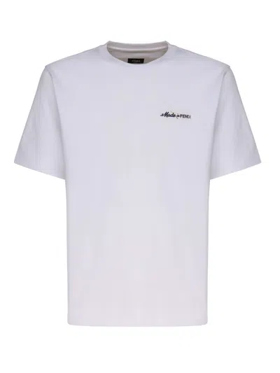 Shop Fendi Made In  T-shirt In White