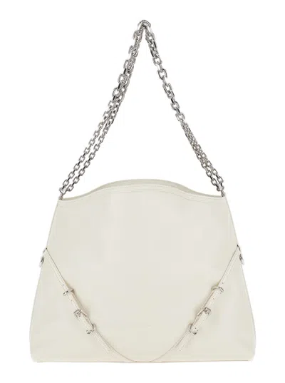 Shop Givenchy Voyou Chain Medium Bag In White