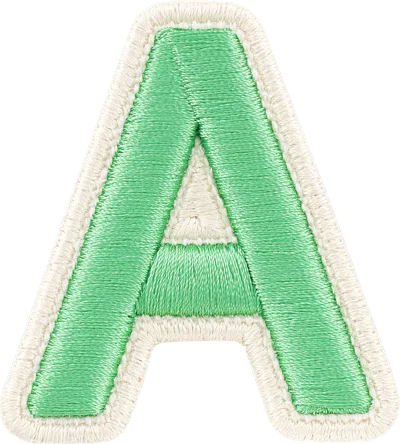 Stoney Clover Lane Avocado Rolled Embroidery Letter Patch