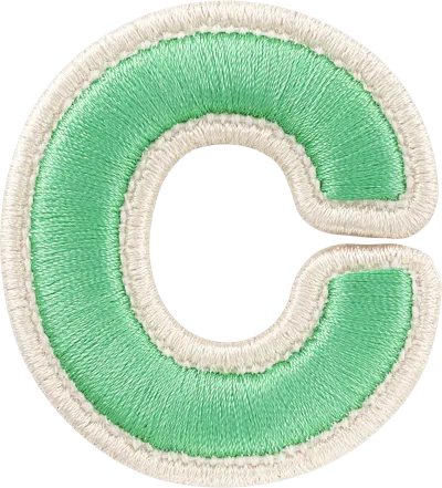 Stoney Clover Lane Avocado Rolled Embroidery Letter Patch