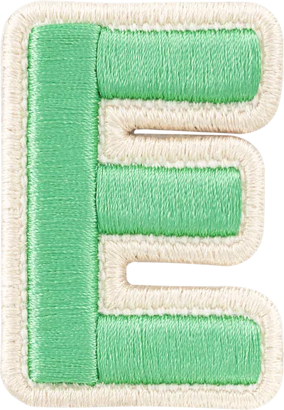 Stoney Clover Lane Avocado Rolled Embroidery Letter Patch