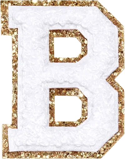 Stoney Clover Lane Blanc Glitter Varsity Letter Patch