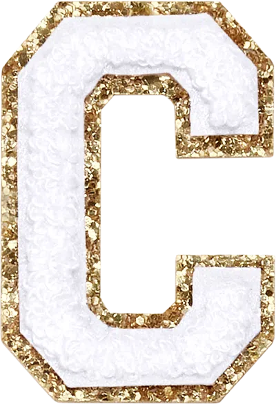 Stoney Clover Lane Blanc Glitter Varsity Letter Patch