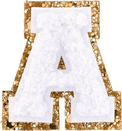 Stoney Clover Lane Blanc Mini Glitter Varsity Letter Patch
