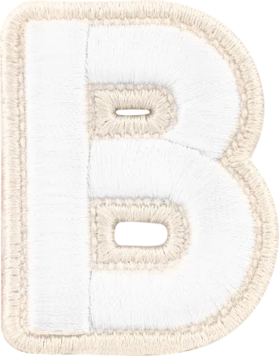 Stoney Clover Lane Blanc Rolled Embroidery Letter Patch