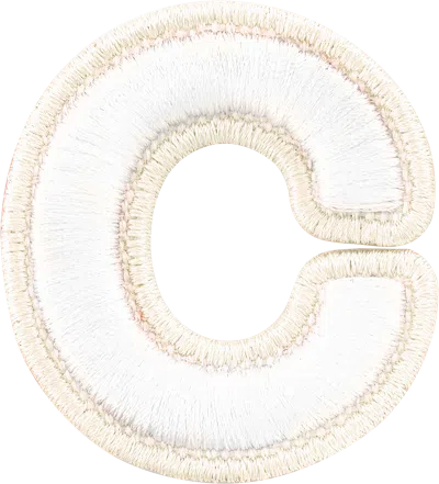 Stoney Clover Lane Blanc Rolled Embroidery Letter Patch