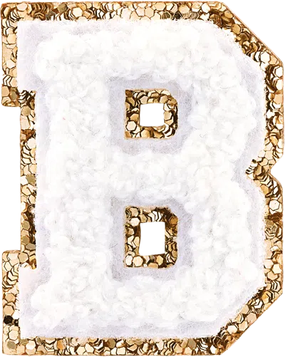 Stoney Clover Lane Blanc Mini Glitter Varsity Letter Patch