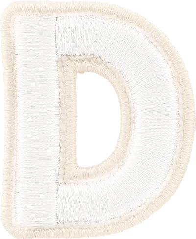 Stoney Clover Lane Blanc Rolled Embroidery Letter Patch