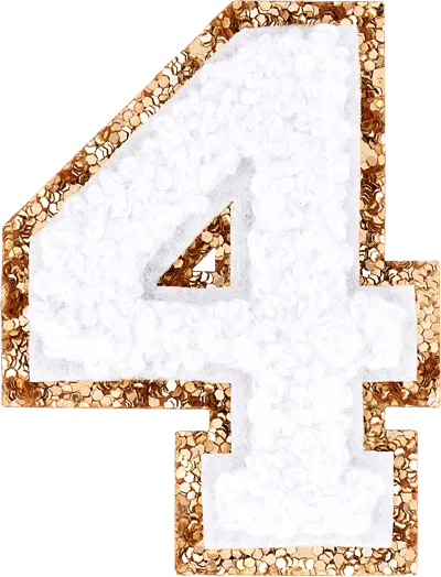 Stoney Clover Lane Blanc Glitter Varsity Number Patch