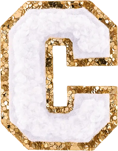 Stoney Clover Lane Blanc Mini Glitter Varsity Letter Patch