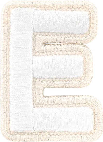 Stoney Clover Lane Blanc Rolled Embroidery Letter Patch