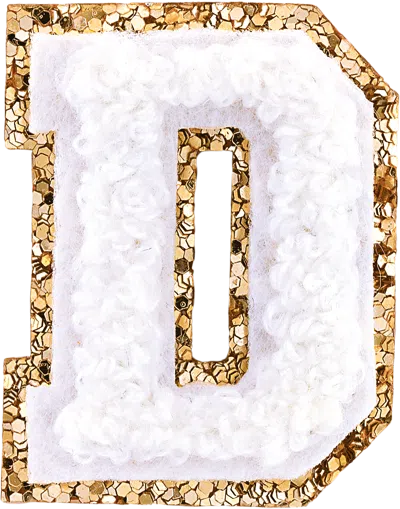 Stoney Clover Lane Blanc Mini Glitter Varsity Letter Patch