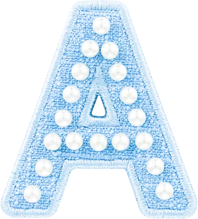 Stoney Clover Lane Blue Pearl Letter Patch