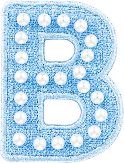Stoney Clover Lane Blue Pearl Letter Patch