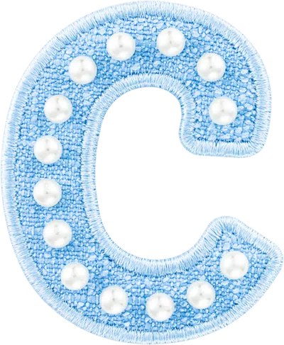 Stoney Clover Lane Blue Pearl Letter Patch
