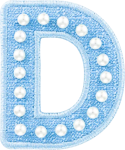 Stoney Clover Lane Blue Pearl Letter Patch