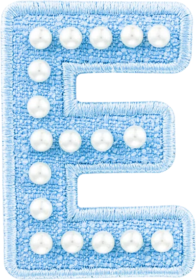 Stoney Clover Lane Blue Pearl Letter Patch