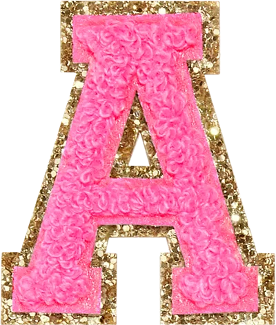 STONEY CLOVER LANE BUBBLEGUM GLITTER VARSITY LETTER PATCH 