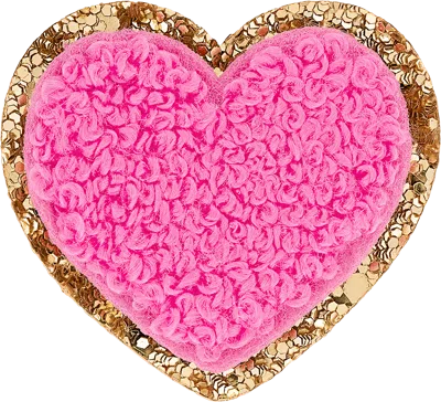 Stoney Clover Lane Bubblegum Mini Glitter Varsity Heart Patch