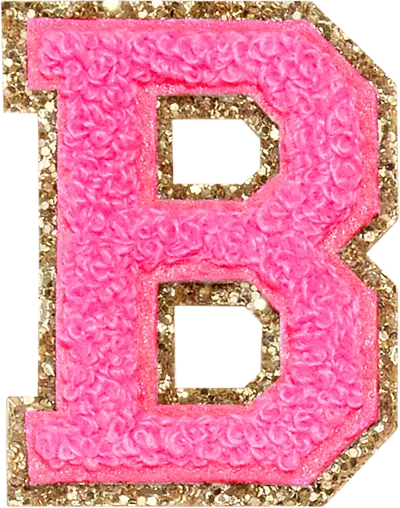 Stoney Clover Lane Bubblegum Glitter Varsity Letter Patch
