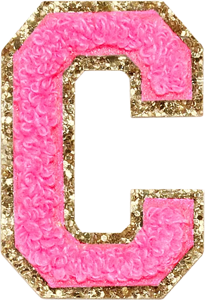 Stoney Clover Lane Bubblegum Glitter Varsity Letter Patch