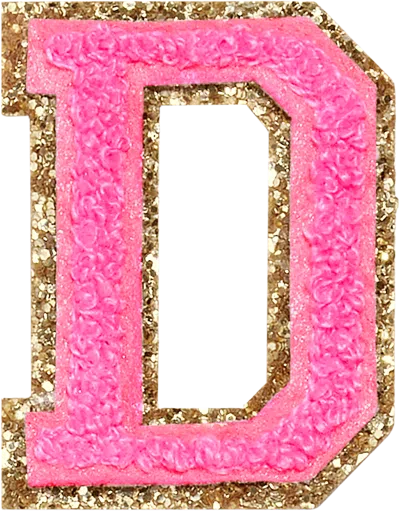 Stoney Clover Lane Bubblegum Glitter Varsity Letter Patch