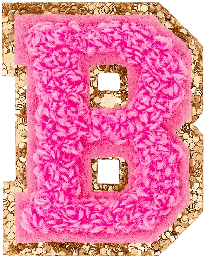 Stoney Clover Lane Bubblegum Mini Glitter Varsity Letter Patch