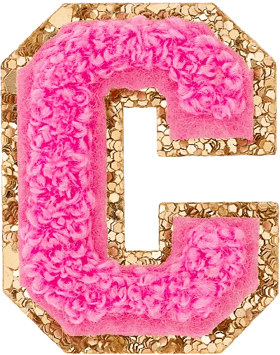 Stoney Clover Lane Bubblegum Mini Glitter Varsity Letter Patch