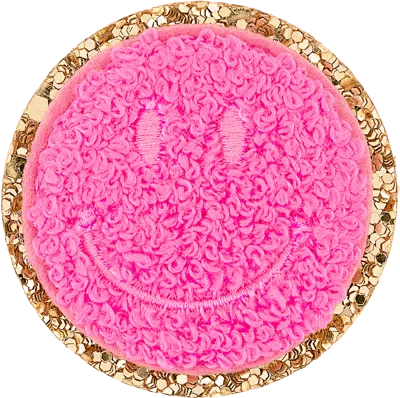 Stoney Clover Lane Bubblegum Mini Glitter Varsity Smiley Face Patch