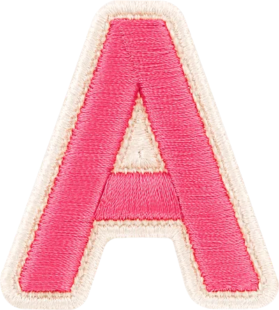 Stoney Clover Lane Bubblegum Rolled Embroidery Letter Patch
