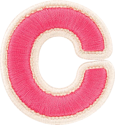 Stoney Clover Lane Bubblegum Rolled Embroidery Letter Patch