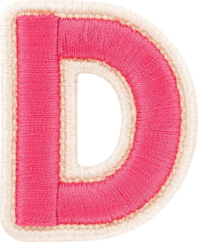 Stoney Clover Lane Bubblegum Rolled Embroidery Letter Patch