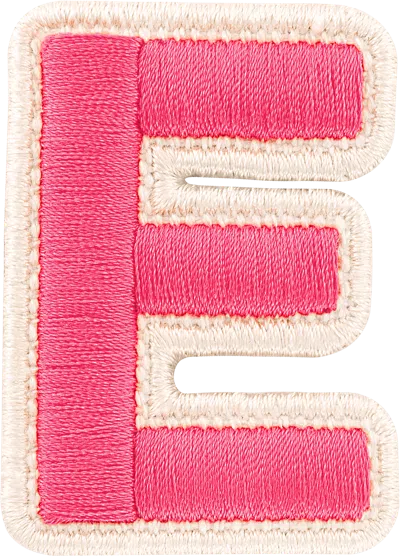 Stoney Clover Lane Bubblegum Rolled Embroidery Letter Patch