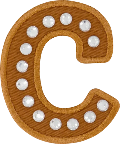 Stoney Clover Lane Camel Rhinestone Letter Patch