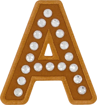 Stoney Clover Lane Camel Rhinestone Letter Patch