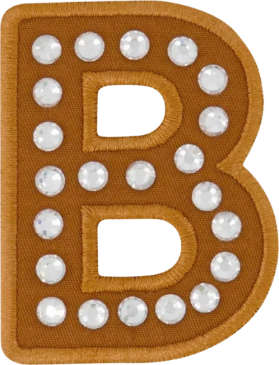 Stoney Clover Lane Camel Rhinestone Letter Patch