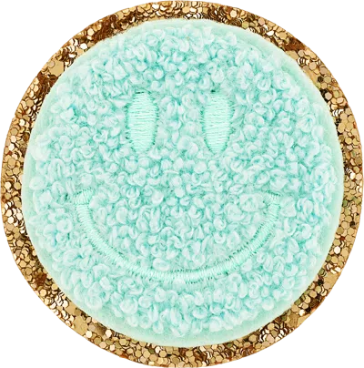 Stoney Clover Lane Cotton Candy Glitter Varsity Smiley Face Patch