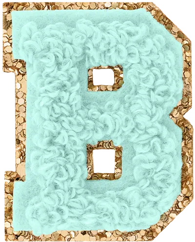 Stoney Clover Lane Cotton Candy Mini Glitter Varsity Letter Patch