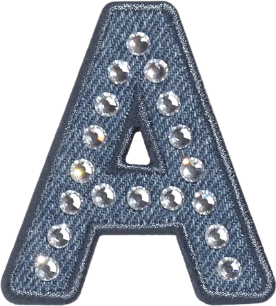 Stoney Clover Lane Denim Rhinestone Letter Patch In