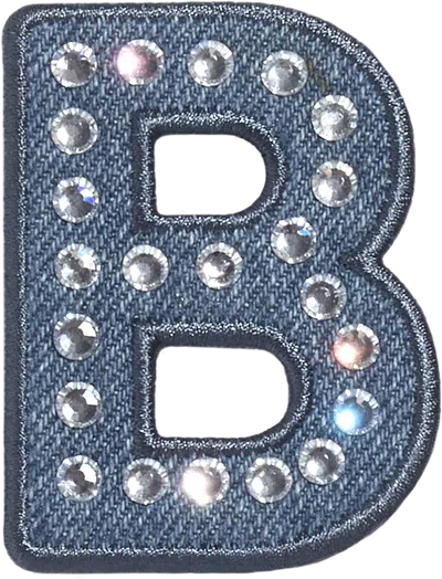 Stoney Clover Lane Denim Rhinestone Letter Patch In