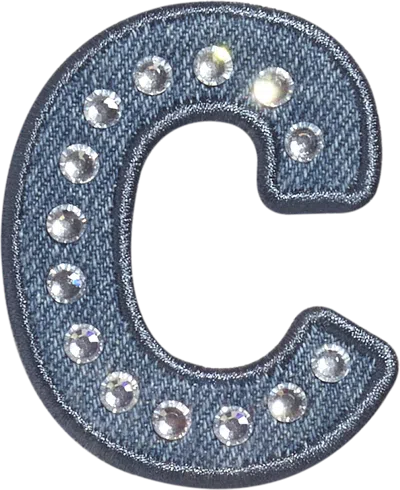 Stoney Clover Lane Denim Rhinestone Letter Patch In