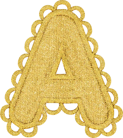 Stoney Clover Lane Gold Scalloped Letter Patch