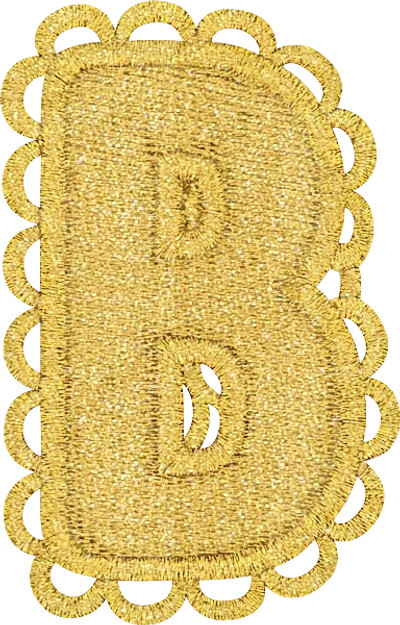 Stoney Clover Lane Gold Scalloped Letter Patch